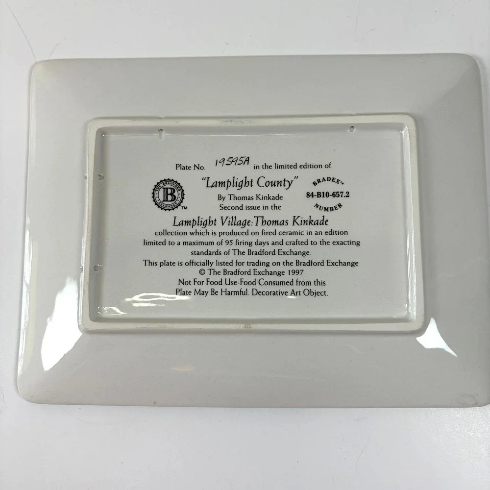 3 Thomas Kinkade Lamplight Brooke-County-Lane Plates Bradford Exchange 1997 READ